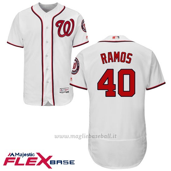 Maglia Baseball Uomo Washington Nationals Wilson Ramos Bianco Autentico Collezione Flex Base
